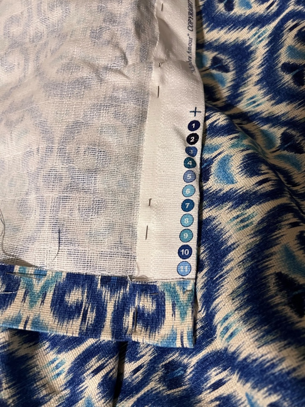 IMAN Home Blue Ikat Print Fabric - Picture 5 of 5